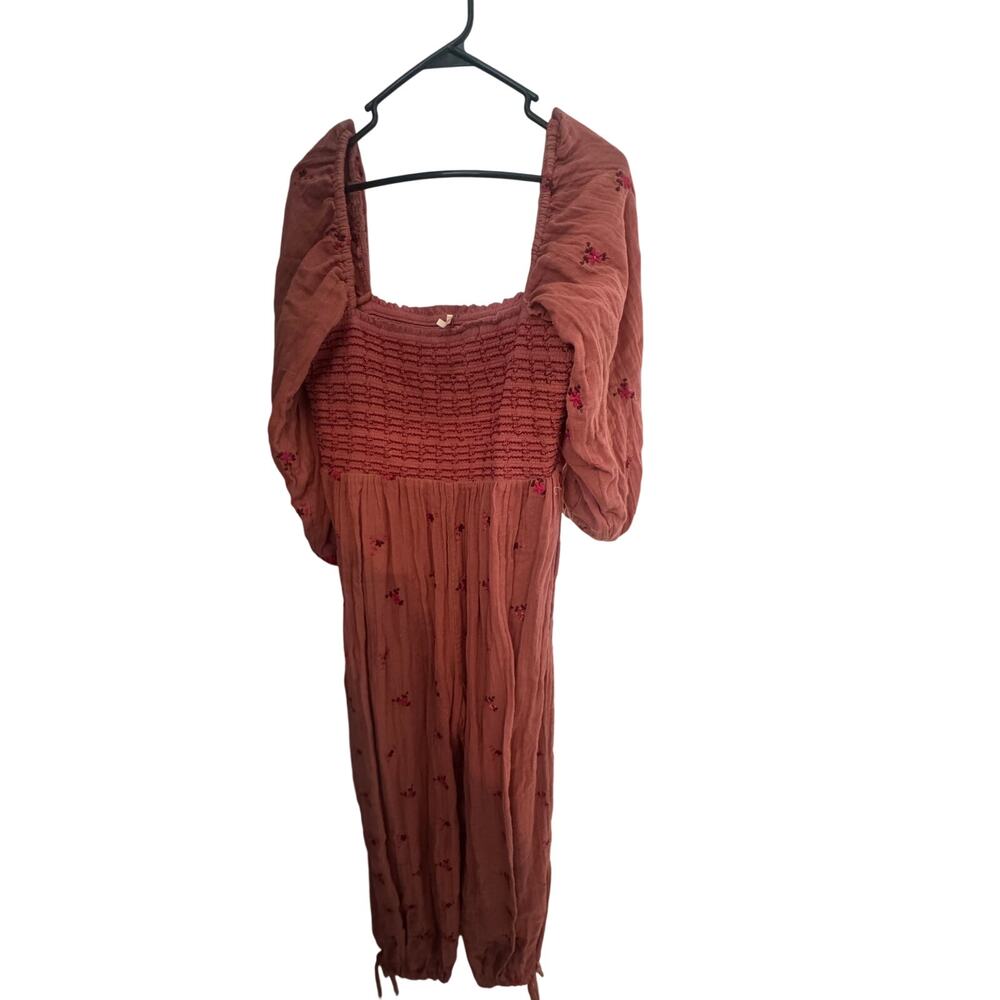 Charming Free People Pink Floral Jumpsuit - Size Medium